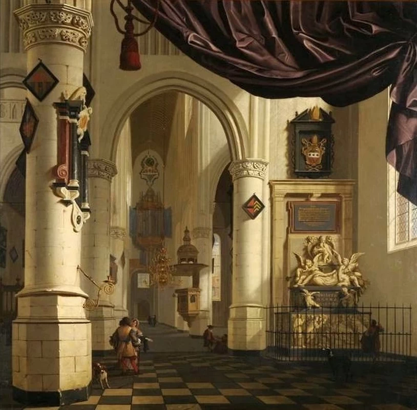Interno della vecchia chiesa a Delft - Muzeum Narodowe w Gdańsku